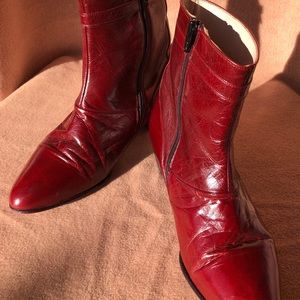 Jeanter Clemente SPAIN burgundy leather booties